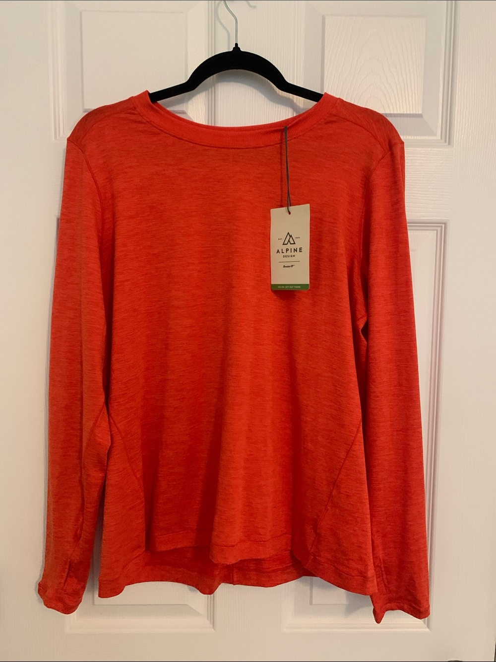 Alpine Design Long Sleeve Crewneck Top in Bright Orange (Fresh Red Heather)